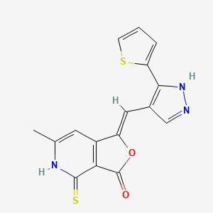 6-methyl-1-{[3-(2-thienyl)-1H-pyrazol-4-yl]methylene}-4-thioxo-4,5-dihydrofuro[3,4-c]pyridin-3(1H)-one