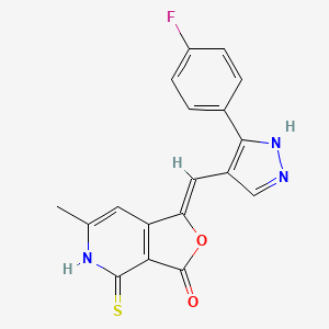 1-{[3-(4-fluorophenyl)-1H-pyrazol-4-yl]methylene}-6-methyl-4-thioxo-4,5-dihydrofuro[3,4-c]pyridin-3(1H)-one