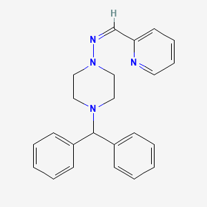 4-(diphenylmethyl)-N-(2-pyridinylmethylene)-1-piperazinamine