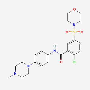molecular formula C22H27ClN4O4S B5917073 2-chloro-N-[4-(4-methyl-1-piperazinyl)phenyl]-5-(4-morpholinylsulfonyl)benzamide 