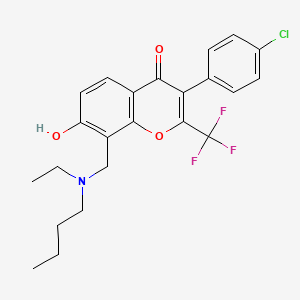 molecular formula C23H23ClF3NO3 B5917112 8-{[butyl(ethyl)amino]methyl}-3-(4-chlorophenyl)-7-hydroxy-2-(trifluoromethyl)-4H-chromen-4-one 
