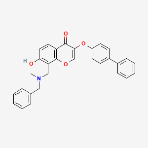 molecular formula C30H25NO4 B5917121 8-{[benzyl(methyl)amino]methyl}-3-(4-biphenylyloxy)-7-hydroxy-4H-chromen-4-one 