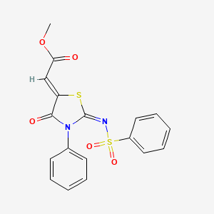 methyl {4-oxo-3-phenyl-2-[(phenylsulfonyl)imino]-1,3-thiazolidin-5-ylidene}acetate