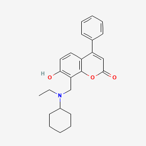 molecular formula C24H27NO3 B5917129 8-[[Cyclohexyl(ethyl)amino]methyl]-7-hydroxy-4-phenylchromen-2-one 