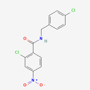 molecular formula C14H10Cl2N2O3 B5917168 2-chloro-N-(4-chlorobenzyl)-4-nitrobenzamide 