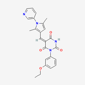 molecular formula C24H22N4O4 B5917301 5-{[2,5-dimethyl-1-(3-pyridinyl)-1H-pyrrol-3-yl]methylene}-1-(3-ethoxyphenyl)-2,4,6(1H,3H,5H)-pyrimidinetrione 