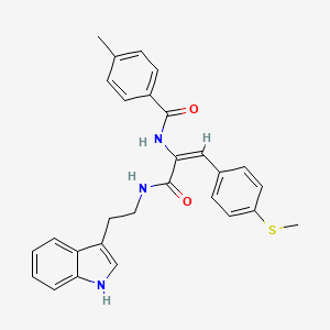 molecular formula C28H27N3O2S B5917312 N-{1-({[2-(1H-indol-3-yl)ethyl]amino}carbonyl)-2-[4-(methylthio)phenyl]vinyl}-4-methylbenzamide 