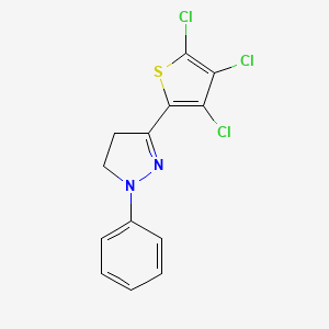 molecular formula C13H9Cl3N2S B5917324 1-phenyl-3-(3,4,5-trichloro-2-thienyl)-4,5-dihydro-1H-pyrazole 