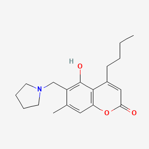 molecular formula C19H25NO3 B5917339 4-butyl-5-hydroxy-7-methyl-6-(1-pyrrolidinylmethyl)-2H-chromen-2-one 