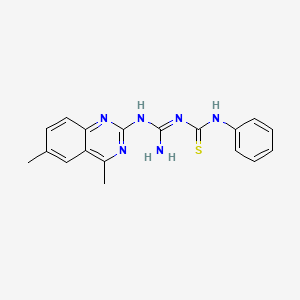molecular formula C18H18N6S B5917345 N-[[(4,6-dimethyl-2-quinazolinyl)amino](imino)methyl]-N'-phenylthiourea 