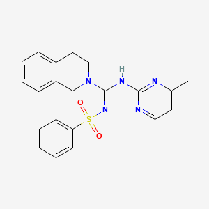 molecular formula C22H23N5O2S B5917351 N-(4,6-dimethyl-2-pyrimidinyl)-N'-(phenylsulfonyl)-3,4-dihydro-2(1H)-isoquinolinecarboximidamide 