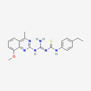 molecular formula C20H22N6OS B5917380 N-(4-ethylphenyl)-N'-{imino[(8-methoxy-4-methyl-2-quinazolinyl)amino]methyl}thiourea 