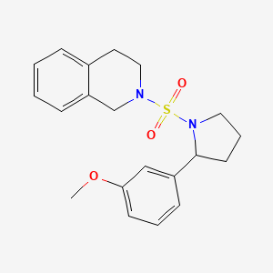 molecular formula C20H24N2O3S B5917383 2-{[2-(3-methoxyphenyl)-1-pyrrolidinyl]sulfonyl}-1,2,3,4-tetrahydroisoquinoline 