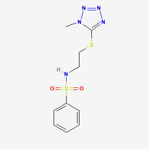 molecular formula C10H13N5O2S2 B5917401 N-{2-[(1-methyl-1H-tetrazol-5-yl)thio]ethyl}benzenesulfonamide 