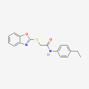 molecular formula C17H16N2O2S B5917407 2-(1,3-benzoxazol-2-ylthio)-N-(4-ethylphenyl)acetamide 