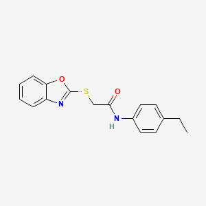 molecular formula C17H16N2O2S B5917407 2-(1,3-Benzoxazol-2-ylsulfanyl)-N-(4-ethylphenyl)acetamide 