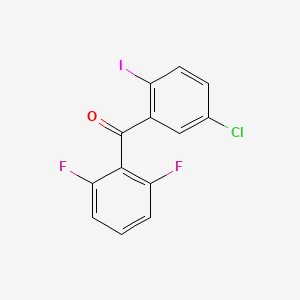 molecular formula C13H6ClF2IO B591741 (5-氯-2-碘苯基)(2,6-二氟苯基)甲酮 CAS No. 869365-97-9