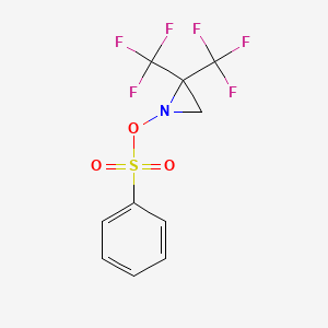 molecular formula C10H7F6NO3S B5917421 1-[(phenylsulfonyl)oxy]-2,2-bis(trifluoromethyl)aziridine CAS No. 55734-41-3