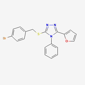 molecular formula C19H14BrN3OS B5917431 3-[(4-bromobenzyl)thio]-5-(2-furyl)-4-phenyl-4H-1,2,4-triazole 