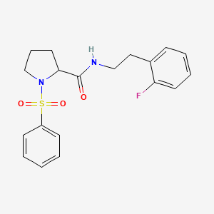 molecular formula C19H21FN2O3S B5917453 N-[2-(2-fluorophenyl)ethyl]-1-(phenylsulfonyl)prolinamide 