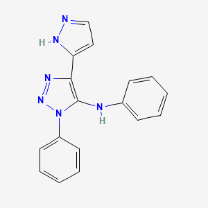 molecular formula C17H14N6 B5917468 N,1-diphenyl-4-(1H-pyrazol-5-yl)-1H-1,2,3-triazol-5-amine 