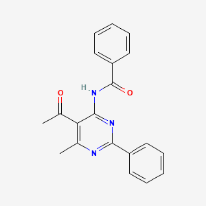 molecular formula C20H17N3O2 B5917480 N-(5-acetyl-6-methyl-2-phenyl-4-pyrimidinyl)benzamide 