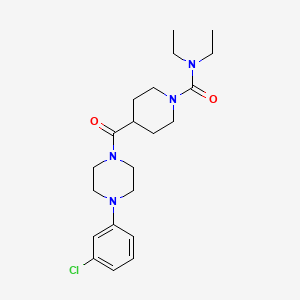 molecular formula C21H31ClN4O2 B5917535 4-{[4-(3-chlorophenyl)-1-piperazinyl]carbonyl}-N,N-diethyl-1-piperidinecarboxamide 