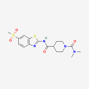 molecular formula C17H22N4O4S2 B5917537 N~1~,N~1~-dimethyl-N~4~-[6-(methylsulfonyl)-1,3-benzothiazol-2-yl]-1,4-piperidinedicarboxamide 