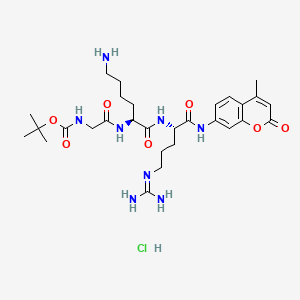 molecular formula C29H45ClN8O7 B591756 N-叔丁氧羰基-甘氨酸-赖氨酸-精氨酸 7-酰胺基-4-甲基香豆素盐酸盐 CAS No. 133448-23-4