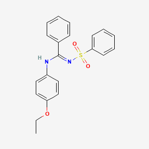 molecular formula C21H20N2O3S B5917577 N-(4-ethoxyphenyl)-N'-(phenylsulfonyl)benzenecarboximidamide 
