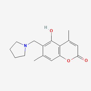 molecular formula C16H19NO3 B5917671 5-hydroxy-4,7-dimethyl-6-(1-pyrrolidinylmethyl)-2H-chromen-2-one 