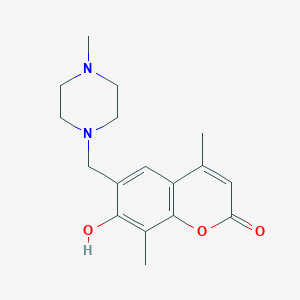 molecular formula C17H22N2O3 B5917678 7-hydroxy-4,8-dimethyl-6-[(4-methyl-1-piperazinyl)methyl]-2H-chromen-2-one 