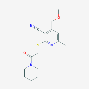 4-(methoxymethyl)-6-methyl-2-{[2-oxo-2-(1-piperidinyl)ethyl]thio}nicotinonitrile
