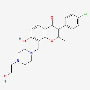 molecular formula C23H25ClN2O4 B5917706 3-(4-chlorophenyl)-7-hydroxy-8-{[4-(2-hydroxyethyl)-1-piperazinyl]methyl}-2-methyl-4H-chromen-4-one 