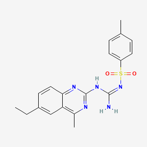 molecular formula C19H21N5O2S B5917708 N-{amino[(6-ethyl-4-methyl-2-quinazolinyl)amino]methylene}-4-methylbenzenesulfonamide 