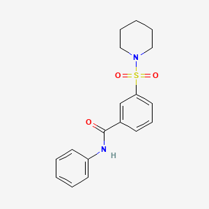 molecular formula C18H20N2O3S B5917722 N-phenyl-3-(1-piperidinylsulfonyl)benzamide 
