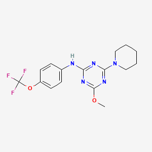 molecular formula C16H18F3N5O2 B5917731 4-methoxy-6-piperidin-1-yl-N-[4-(trifluoromethoxy)phenyl]-1,3,5-triazin-2-amine 