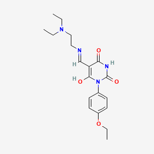 molecular formula C19H26N4O4 B5917769 5-({[2-(diethylamino)ethyl]amino}methylene)-1-(4-ethoxyphenyl)-2,4,6(1H,3H,5H)-pyrimidinetrione 