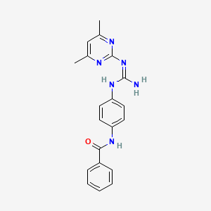 molecular formula C20H20N6O B5917862 N-(4-{[[(4,6-dimethyl-2-pyrimidinyl)amino](imino)methyl]amino}phenyl)benzamide 