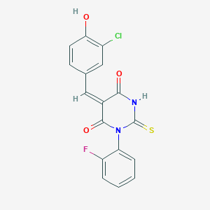 5-(3-chloro-4-hydroxybenzylidene)-1-(2-fluorophenyl)-2-thioxodihydro-4,6(1H,5H)-pyrimidinedione