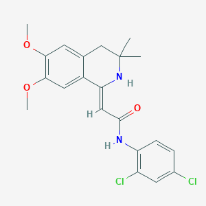 molecular formula C21H22Cl2N2O3 B5917877 N-(2,4-dichlorophenyl)-2-(6,7-dimethoxy-3,3-dimethyl-3,4-dihydro-1(2H)-isoquinolinylidene)acetamide 