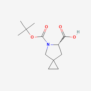 molecular formula C12H19NO4 B591790 (S)-5-(tert-Butoxycarbonyl)-5-azaspiro[2.4]heptane-6-carboxylic acid CAS No. 1129634-44-1