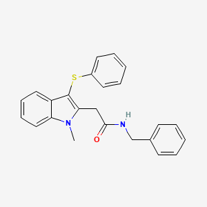 molecular formula C24H22N2OS B5917908 N-benzyl-2-[1-methyl-3-(phenylthio)-1H-indol-2-yl]acetamide 