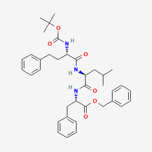molecular formula C37H47N3O6 B591791 (6S,9S,12S)-Benzyl 12-benzyl-9-isobutyl-2,2-dimethyl-4,7,10-trioxo-6-phenethyl-3-oxa-5,8,11-triazatridecan-13-oate CAS No. 868540-15-2