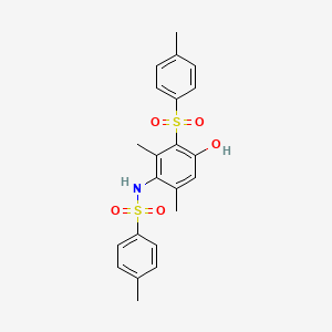 molecular formula C22H23NO5S2 B5917921 N-{4-hydroxy-2,6-dimethyl-3-[(4-methylphenyl)sulfonyl]phenyl}-4-methylbenzenesulfonamide 