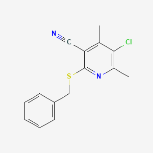 molecular formula C15H13ClN2S B5917951 2-(benzylthio)-5-chloro-4,6-dimethylnicotinonitrile 
