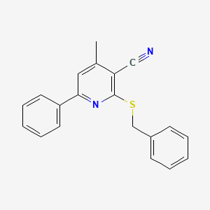 molecular formula C20H16N2S B5917956 2-(benzylthio)-4-methyl-6-phenylnicotinonitrile 