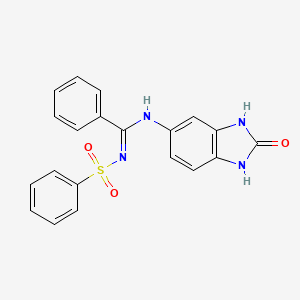 molecular formula C20H16N4O3S B5917982 N-(2-oxo-2,3-dihydro-1H-benzimidazol-5-yl)-N'-(phenylsulfonyl)benzenecarboximidamide 