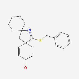 molecular formula C21H23NOS B5918023 15-(benzylthio)-14-azadispiro[5.1.5.2]pentadeca-1,4,14-trien-3-one 
