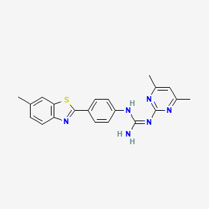 molecular formula C21H20N6S B5918025 N-(4,6-dimethyl-2-pyrimidinyl)-N'-[4-(6-methyl-1,3-benzothiazol-2-yl)phenyl]guanidine 